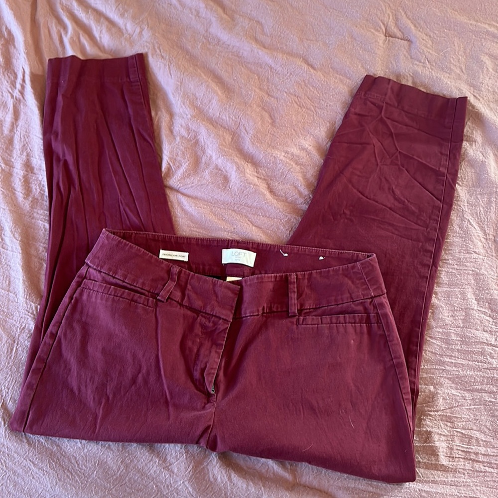 Loft | Burgundy Original Ankle Pant